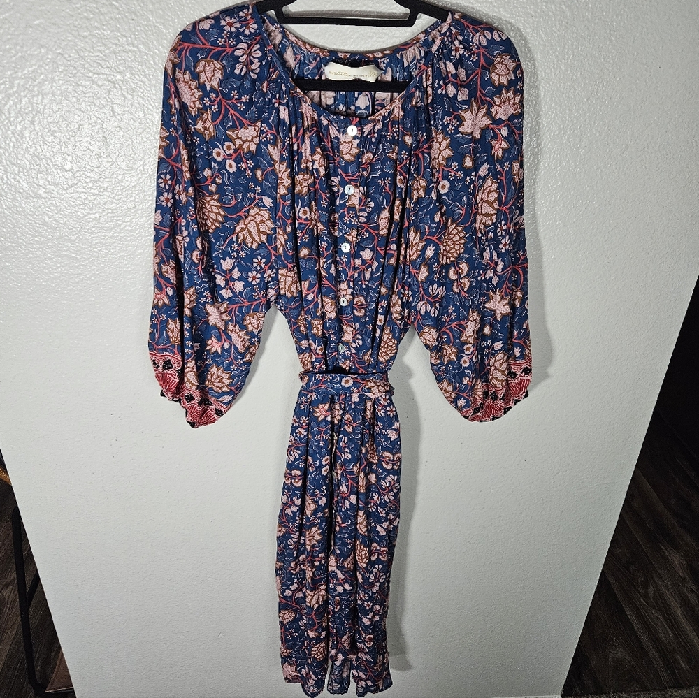 Natalie Martin Dahlia Indigo Maxi Dress Size XS